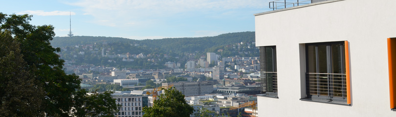 Aussicht von der Geschäftsstelle des Gemeindetags auf die Stadt Stuttgart
