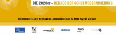 Gelbes Plakat mit Logo des Bildungskongresses